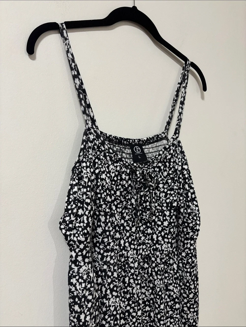 Midi Sundress (L) Group Alina Viscose Soft Stretch Pockets Black White Floral - Picture 3 of 16